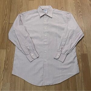 Made In USA Brooks Brothers Men’s 16x33 Long Sleeve Button Up Shirt Pink Striped